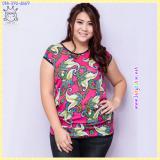 (L)เสื้อไซส์ใหญ่แขนล้ำผ้าชีฟองสีชมพูพิมพ์ลายจับจีบสะโพก (L)เสื้อไซส์ใหญ่แขนล้ำผ้าชีฟองสีชมพูพิมพ์ลายจับจีบสะโพก