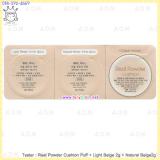 Real Powder Cushion Puff + Light Beige 2g + Natural Beige2g Real Powder Cushion Puff + Light Beige 2g + Natural Beige2g